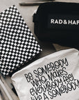 Rad & Happy Black Canvas Zipper Pouch