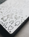Artistic close up shot of mom & me journal cover corner