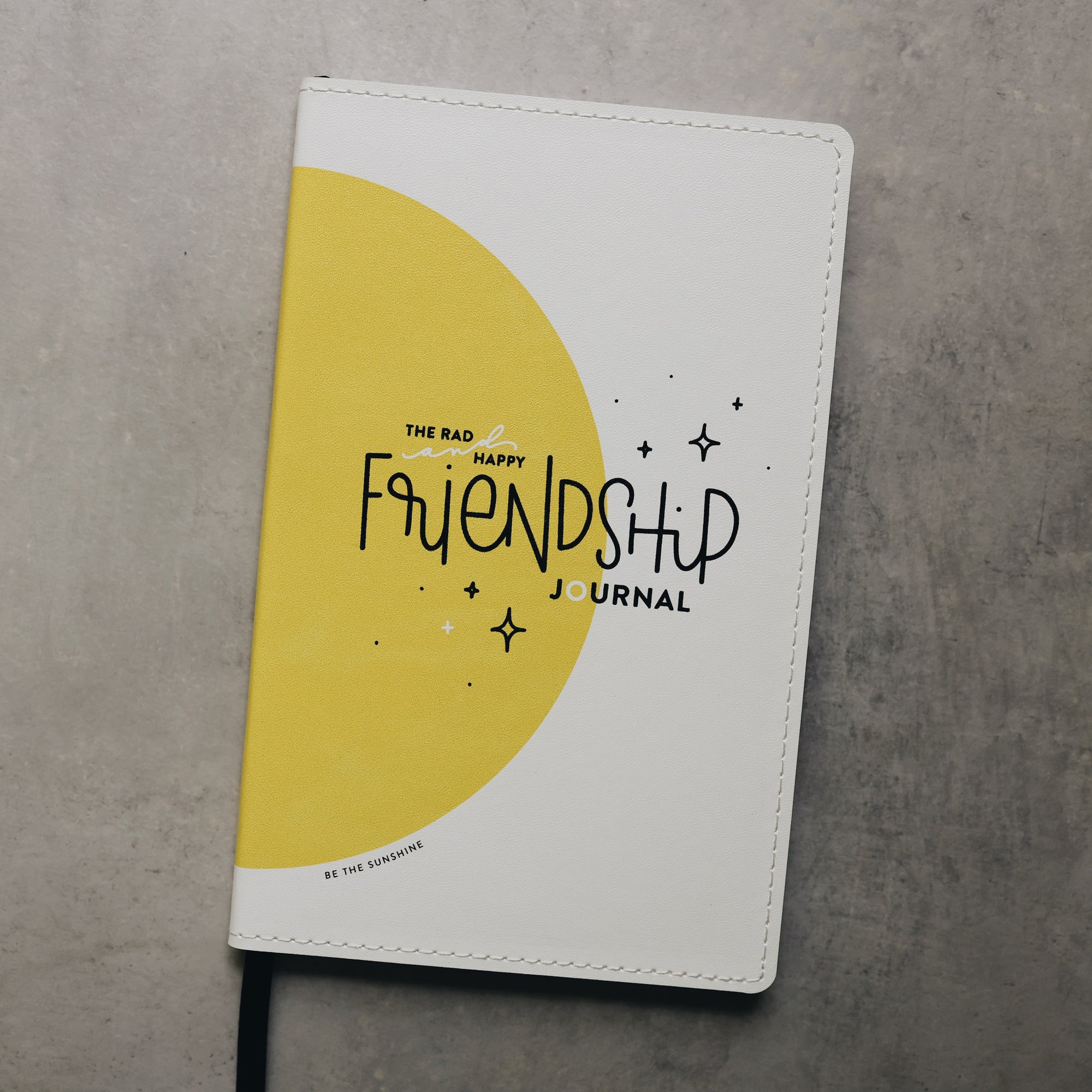 Friendship journal cover sitting on a desk