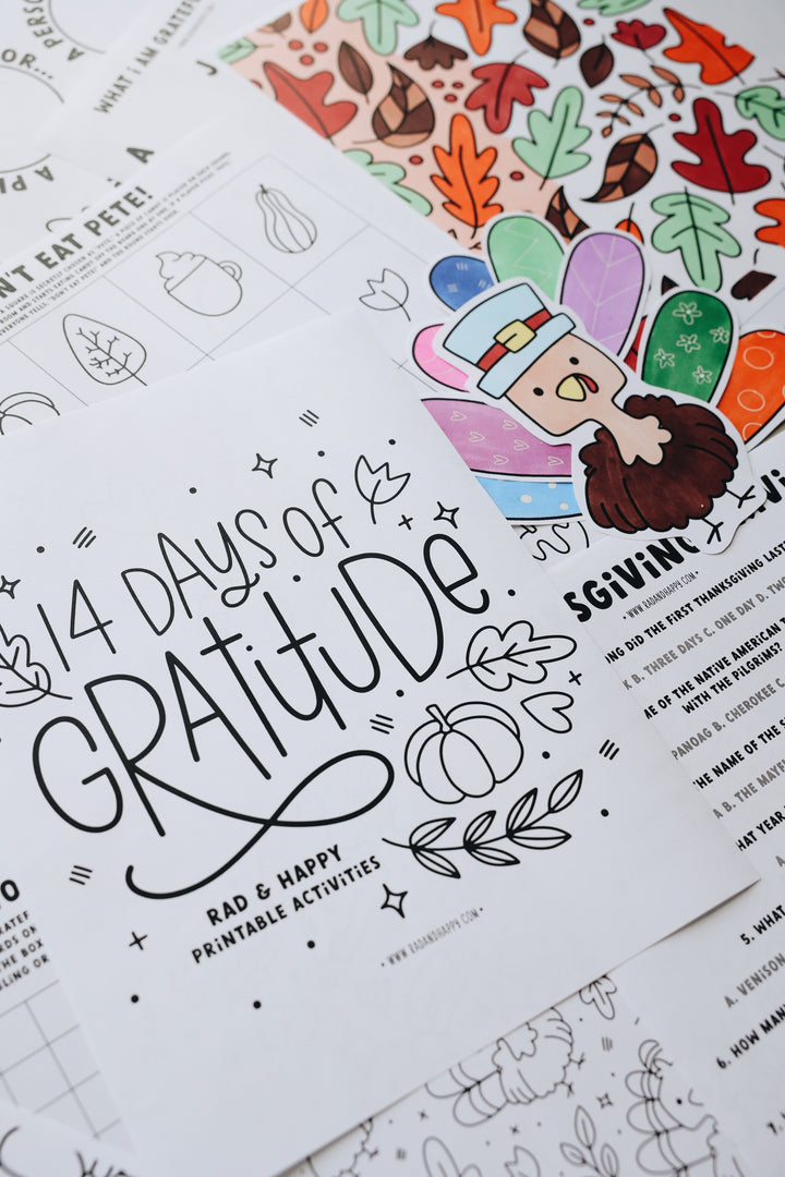 14 Days of Gratitude Printable