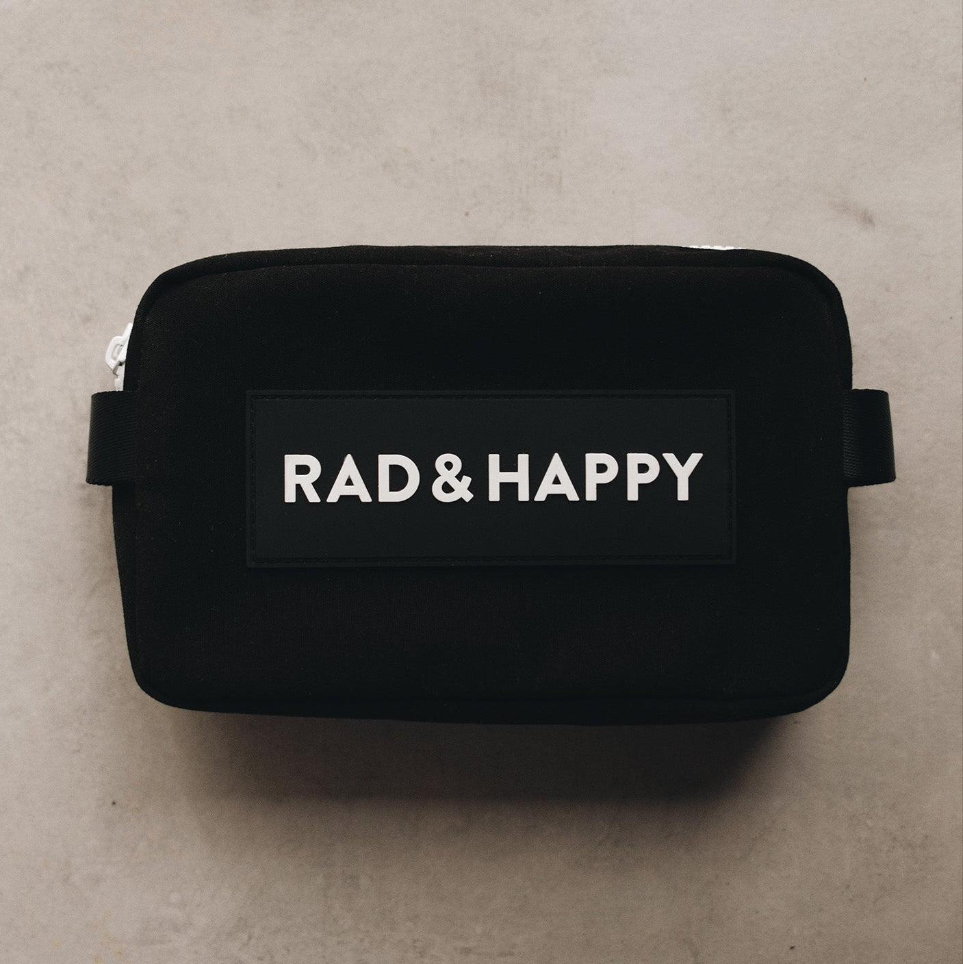 Rad & Happy Black Canvas Zipper Pouch