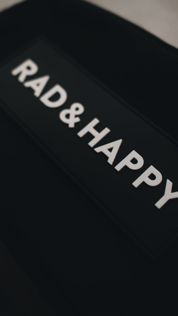 Rad & Happy Black Canvas Zipper Pouch