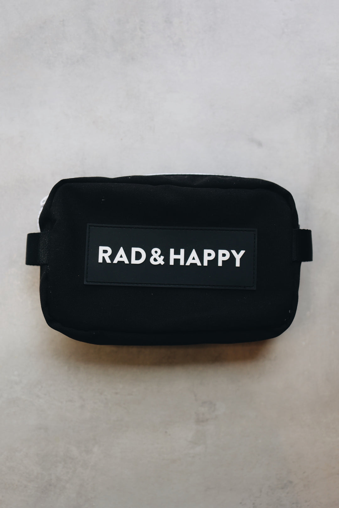 Rad & Happy Black Canvas Zipper Pouch