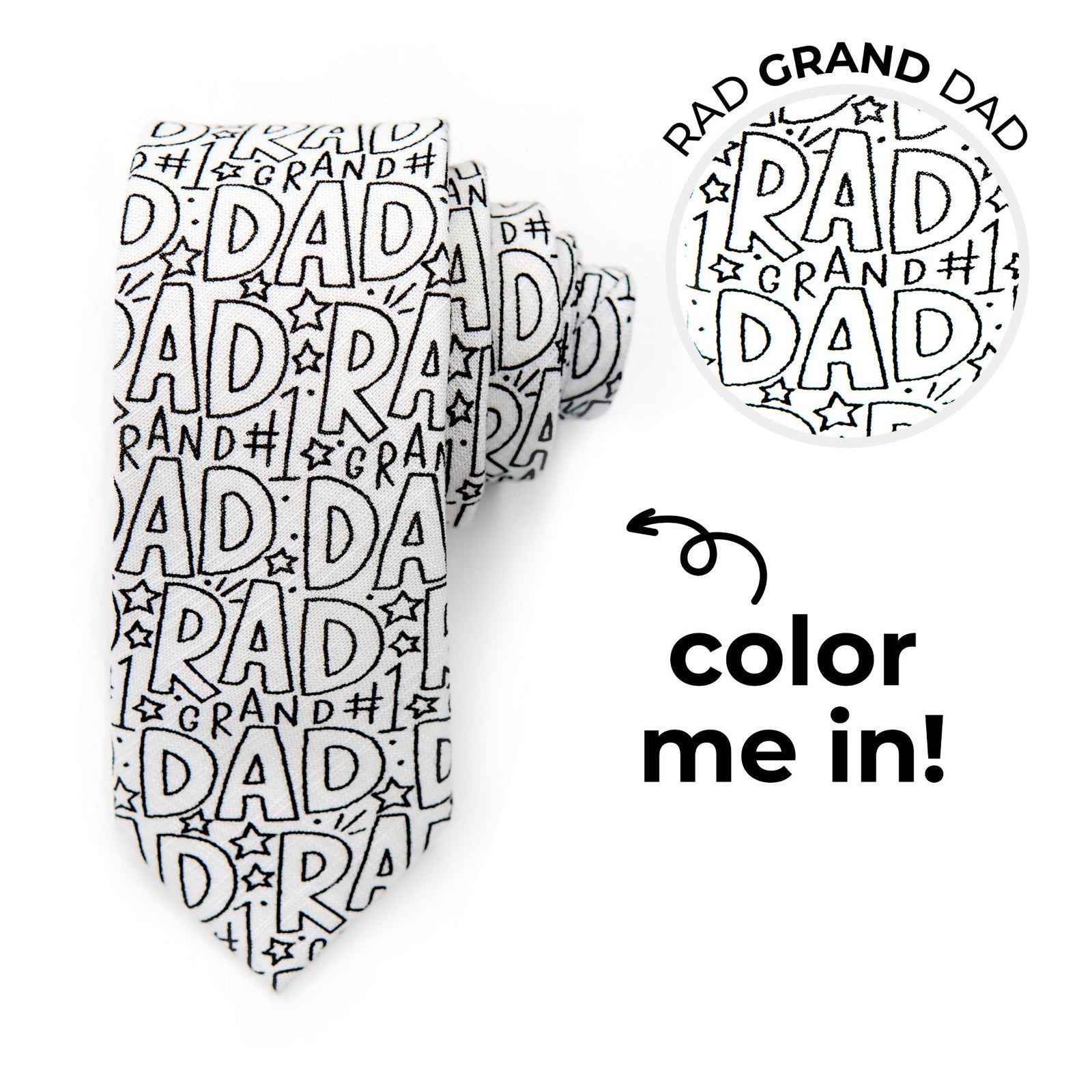 Rad GRAND Dad Coloring Tie