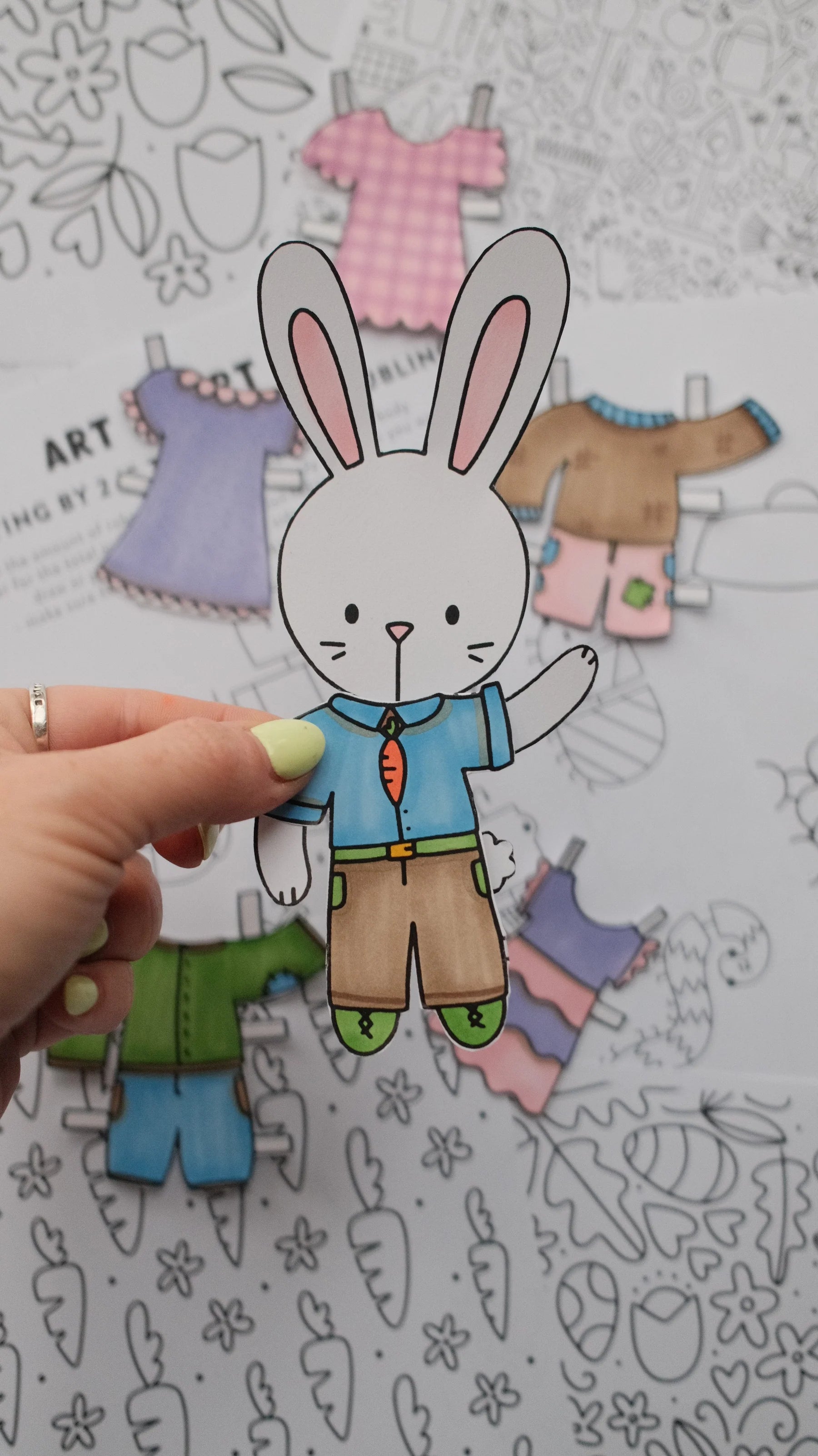 Bunny Paper Doll Printables – Rad & Happy