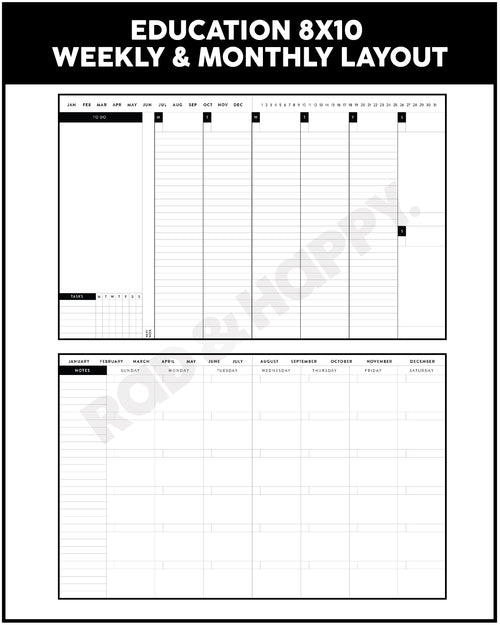 8x10 Undated Education Planner - Pencil Edition