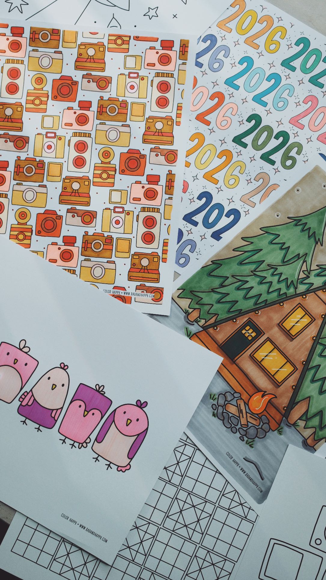 Color Happy | Monthly digital coloring page downloads – Rad & Happy