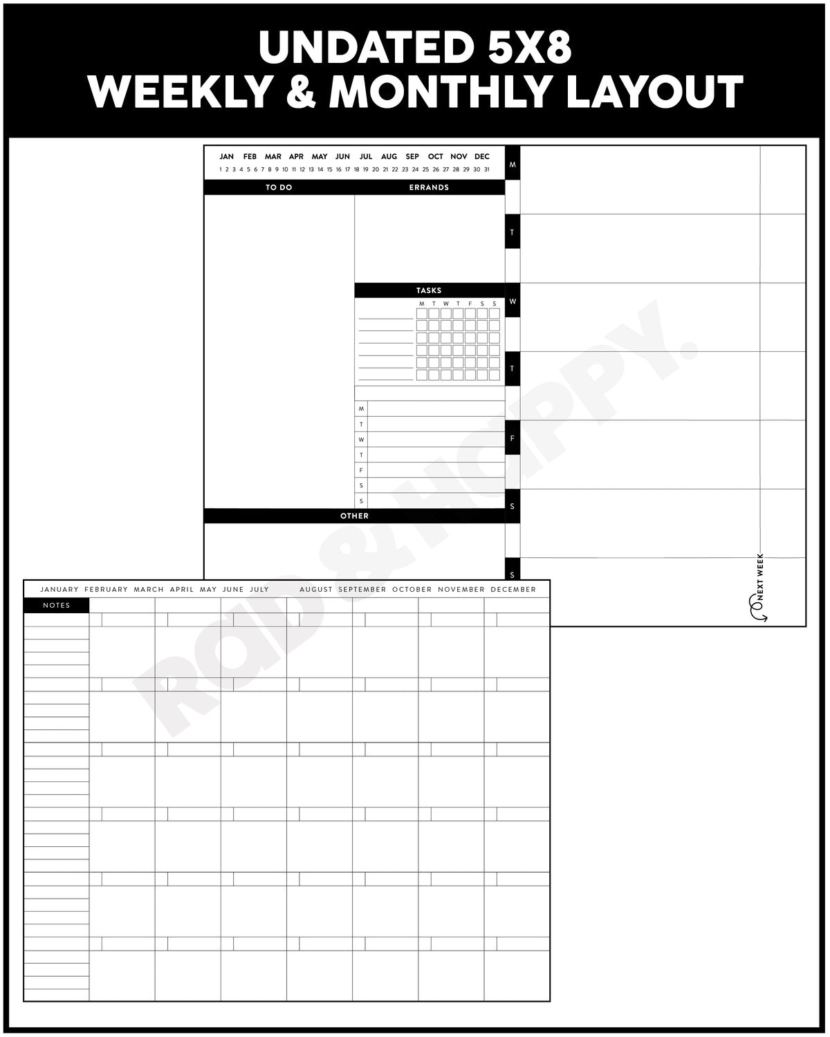 Undated 5x8 Planner - Pencil Edition