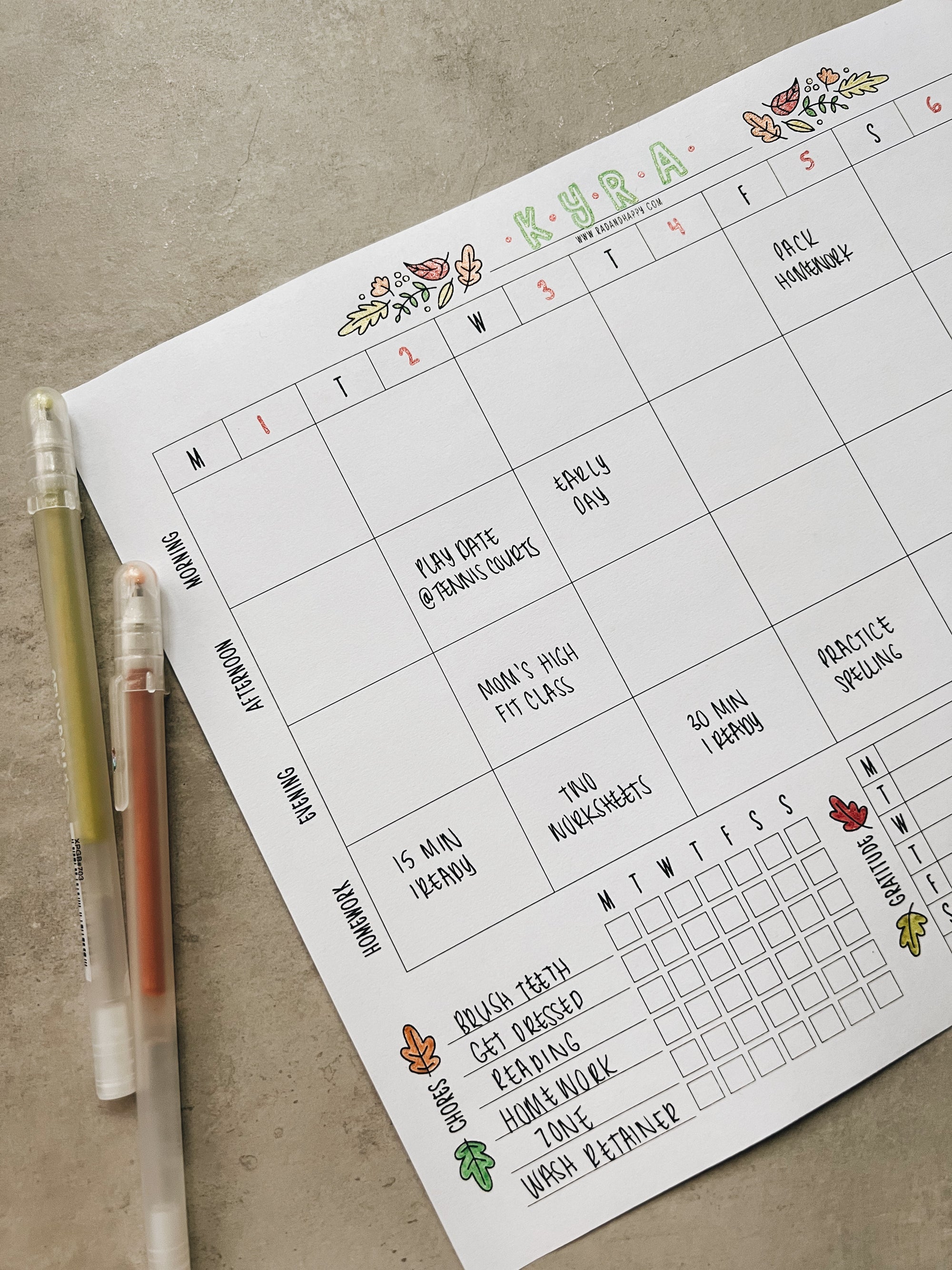 Happy Day Kids Schedule Printable