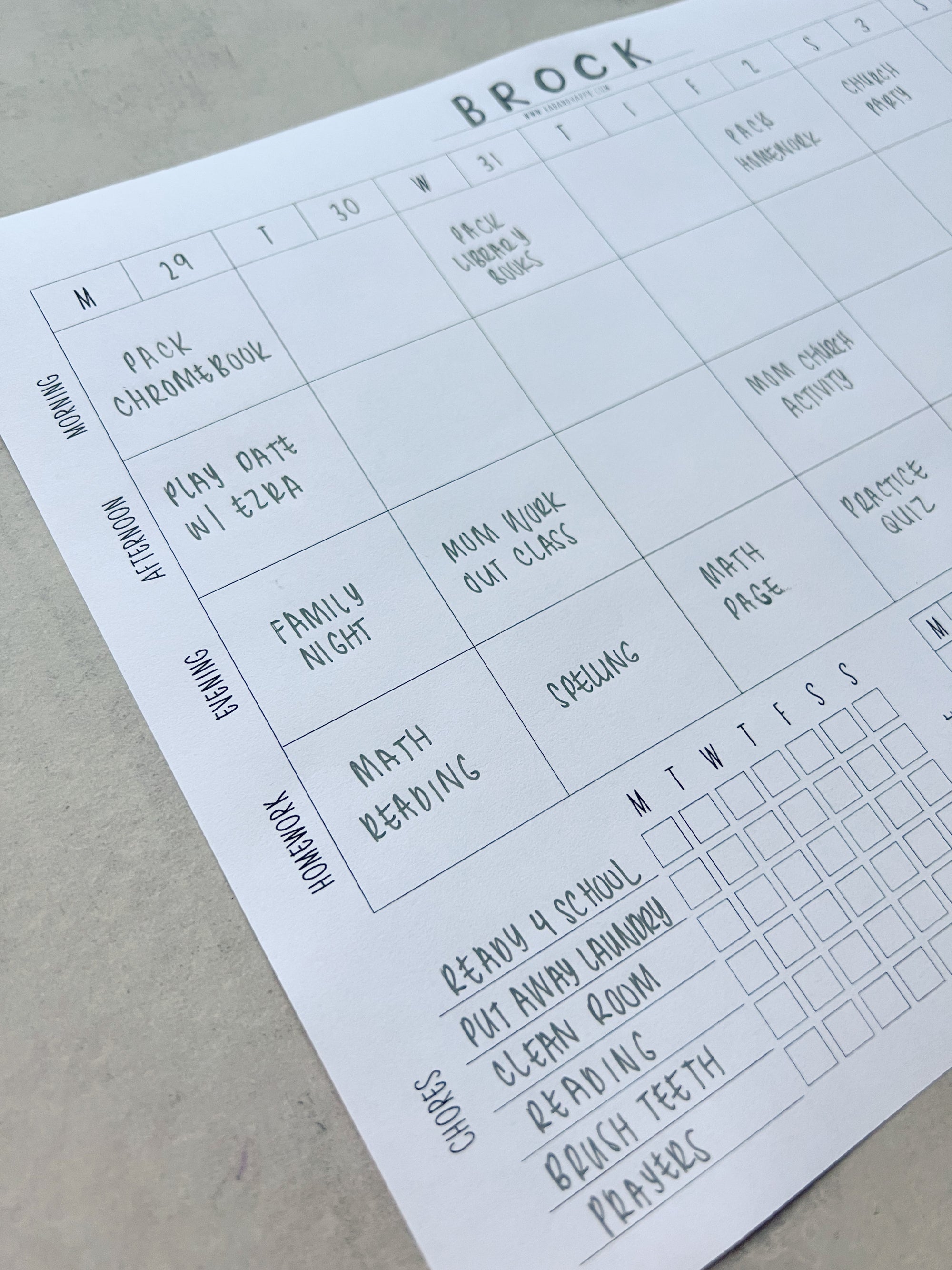 Happy Day Kids Schedule Printable