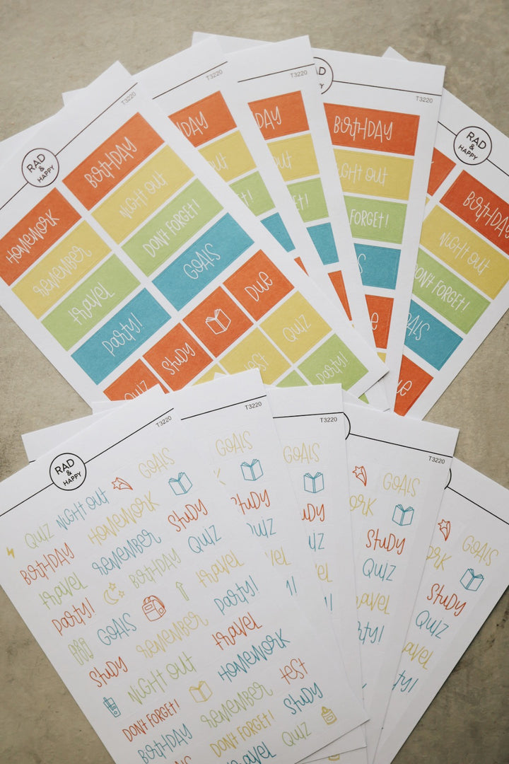 Student Planner Stickers