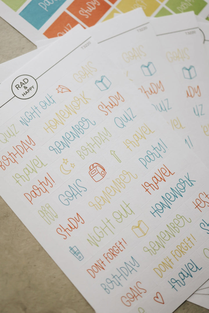 Student Planner Stickers