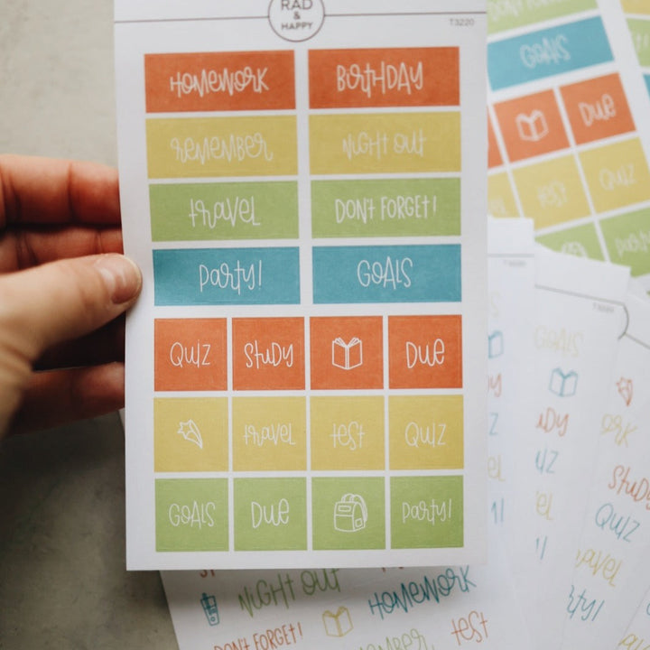 Student Planner Stickers