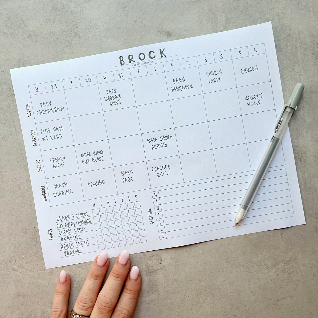 Happy Day Kids Schedule Printable